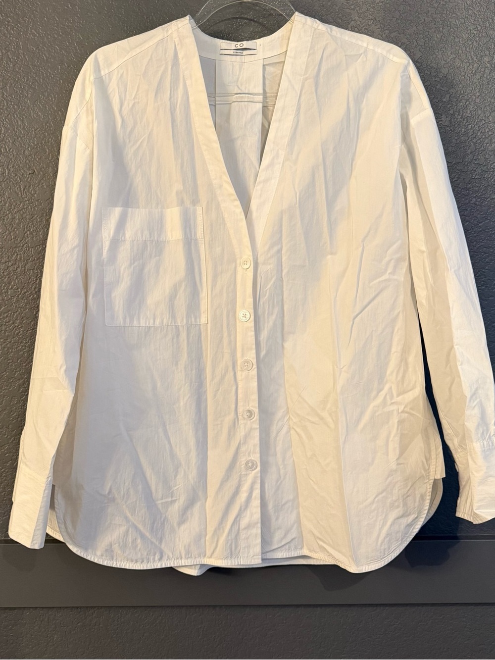 CO ESSENTIALS • white button down shirt - XS